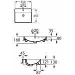 Roca ONA A32768P00C 半掛面盆：長方形、Fineceramic薄陶、簡約自然風